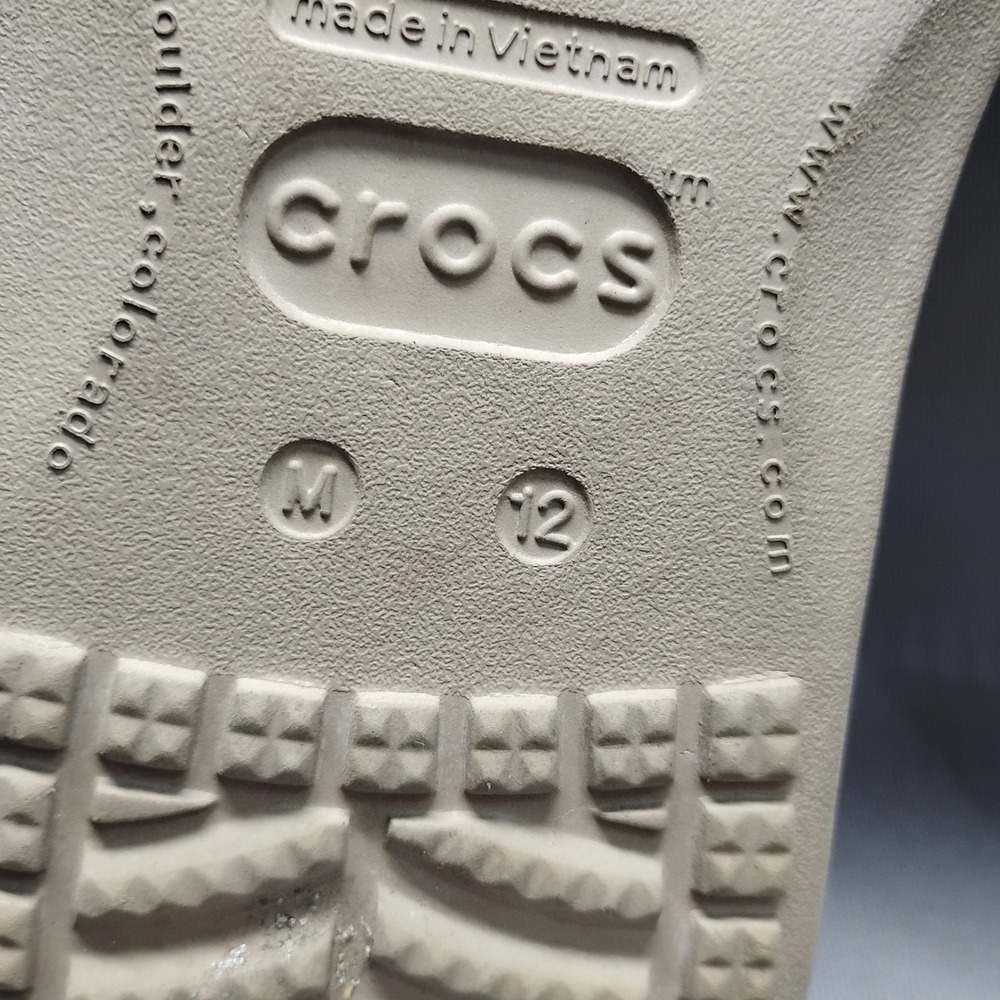 Crocs Santa Cruz Mens Khaki Canvas Slip On Loafers Size 12 - Picture 5 of 10
